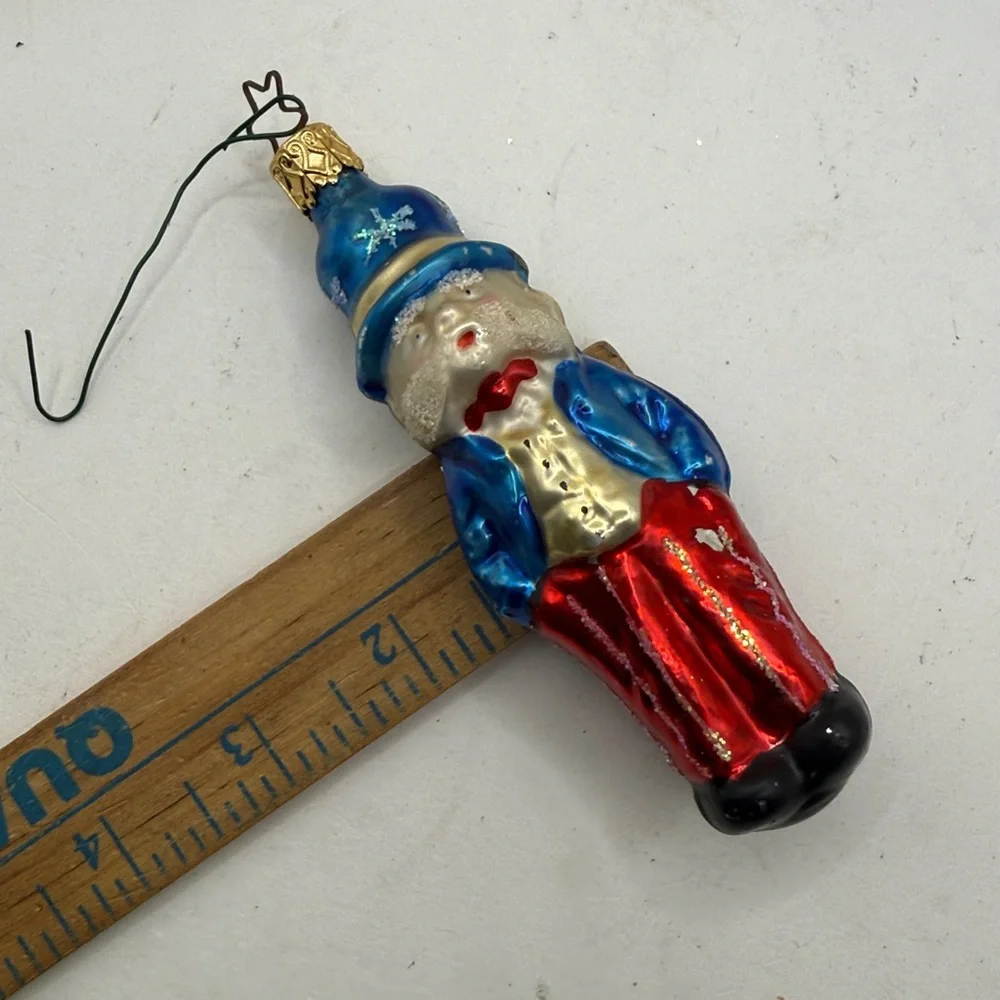 Vtg Inge Glas Germany Glass Ornament Uncle Sam Patriotic Christmas Collectible